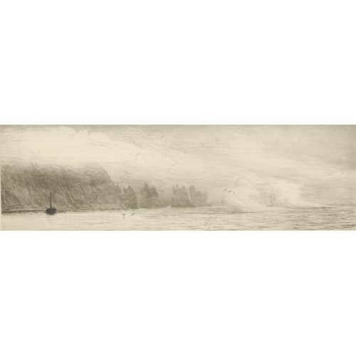 2140 - Harold Wyllie (1880-1973) 
The Needles 
signed, No. XXX, etching, 13cm x 36cm