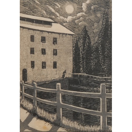 2131 - Gwen Raverat (1885-1957) 
The Mill By Moonlight 
signed, titled, wood engraving, 22cm x 15.5cm