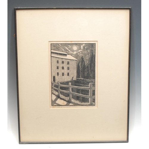 2131 - Gwen Raverat (1885-1957) 
The Mill By Moonlight 
signed, titled, wood engraving, 22cm x 15.5cm