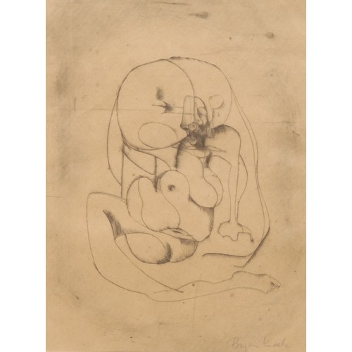 2024 - Bryan Kneale (b. 1930-) 
Abstract Nude 
signed, etching, 21cm x 17cm