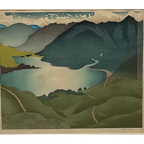 2157 - Ian Cheyne  (1895 - 1955), Loch Duich 19, colour woodcut, signed and titled in pencil, 29cm x 33cm