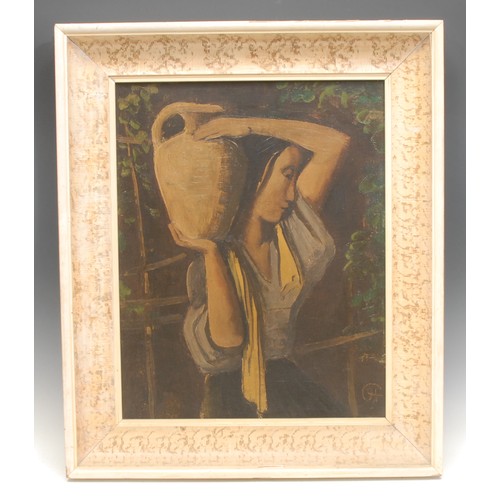 2229 - After Karl Hofer (1878-1955) 
Girl with Pitcher 
Reproduction laid onto canvas, 48cm x 38cm