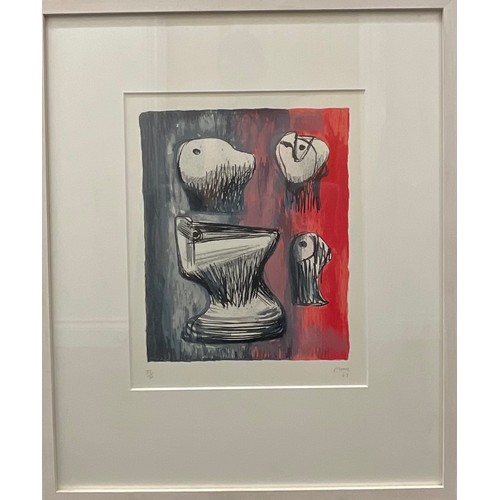 2149 - Henry Moore (1898 - 1986), Heads, lithograph, signed in pencil, dated 67, numbered 37/50, 42.5cm x 3... 