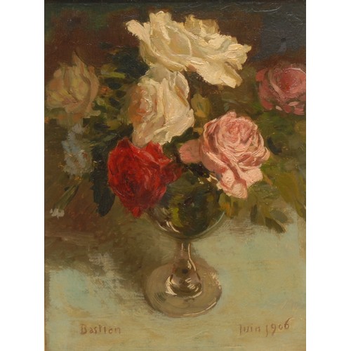 2020 - Bastion (French School, 20th century) 
Still Life with Flowers in a Vase 
signed, dated juin 1906, o... 