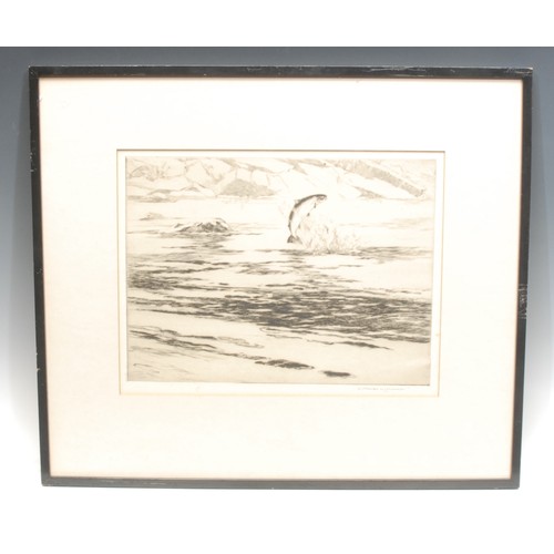 2272 - Norman Wilkinson (1878 - 1971), Fresh Run Fish, 
dry point etching, signed in pencil, 24.5cm x 32cm