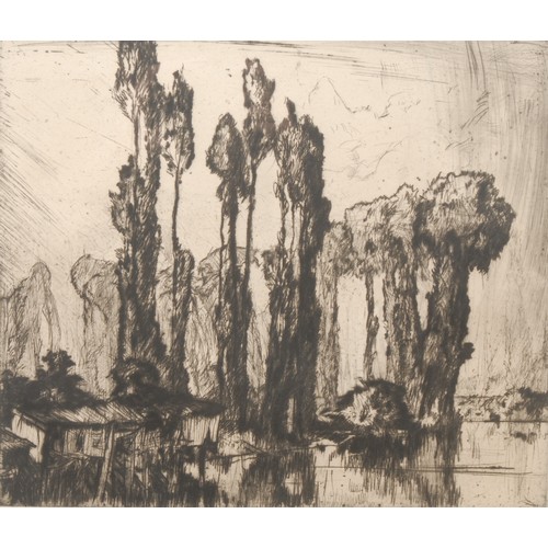 2107 - Frank Brangwyn RA (1867-1956) 
Landscape with Trees 
signed, lithograph, 33cm x 37cm