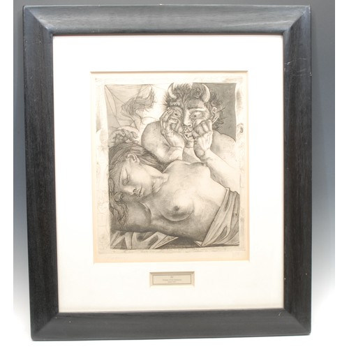 2289 - Pierre-Yves Trémois (1921-2020) 
Nude with Satyr 
signed, 7/13, etching, 37cm x 30cm