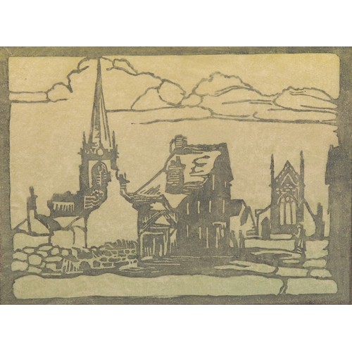 2141 - Harry Lea (fl. 1930)
Antrim
signed, dated 1930, linocut, 17cm x 21cm