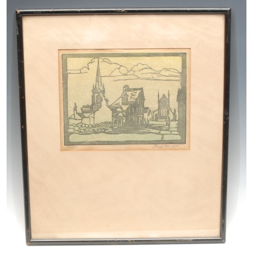 2141 - Harry Lea (fl. 1930)
Antrim
signed, dated 1930, linocut, 17cm x 21cm