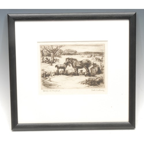 2127 - Greta Delleany (1884-1968) 
Spring in The New Forest 
signed, titled, etching, 11.5cm x 15cm