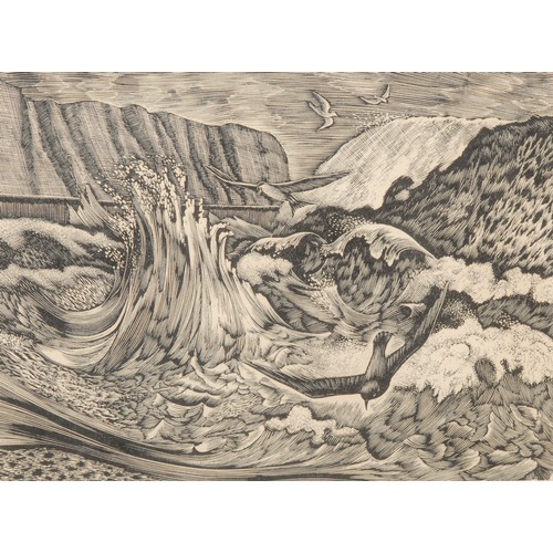 2165 - James Bostock (1917-2006) 
Thanet Coast 
signed, titled, dated 1981, 3/40, wood engraving, 16cm x 21... 