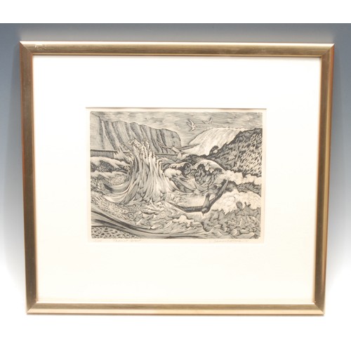 2165 - James Bostock (1917-2006) 
Thanet Coast 
signed, titled, dated 1981, 3/40, wood engraving, 16cm x 21... 