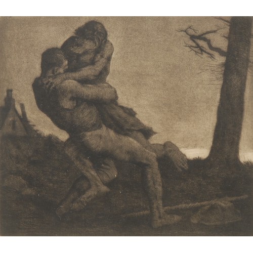 2351 - William Strang (1859-1921) 
The Wrestlers 
signed, etching, 17.5cm x 20cm