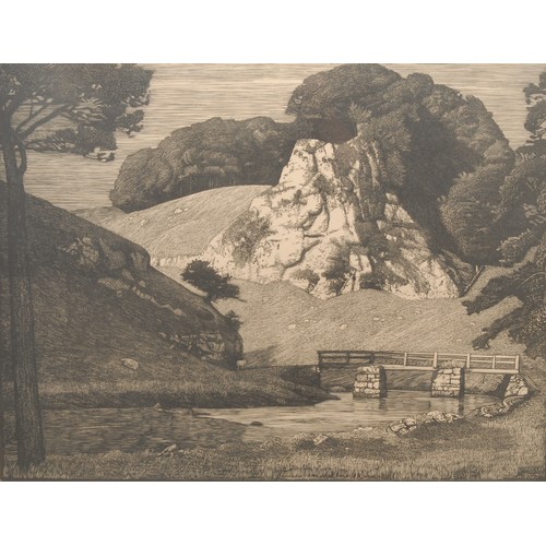 2328 - Sydney Lee (1866-1949) 
Limestone Rock 
signed, dated 1904-1905, wood engraving, 36cm x 45cm