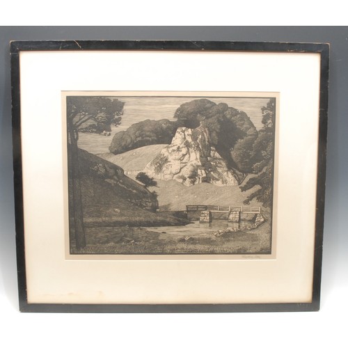 2328 - Sydney Lee (1866-1949) 
Limestone Rock 
signed, dated 1904-1905, wood engraving, 36cm x 45cm