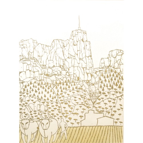 2225 - Julian Trevelyan (1910-1988) 
Mont Ventoux 
signed, titled, artist's proof etching, 64cm x 50cm