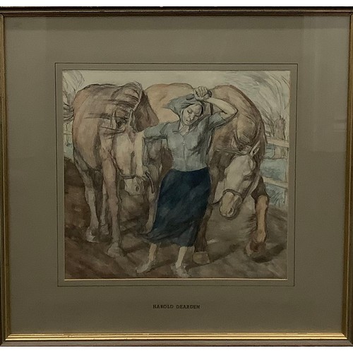 2139 - Harold Dearden (1888 - 1962)
Woman and Horse   
signed, watercolour, 32.5cm x 34cm