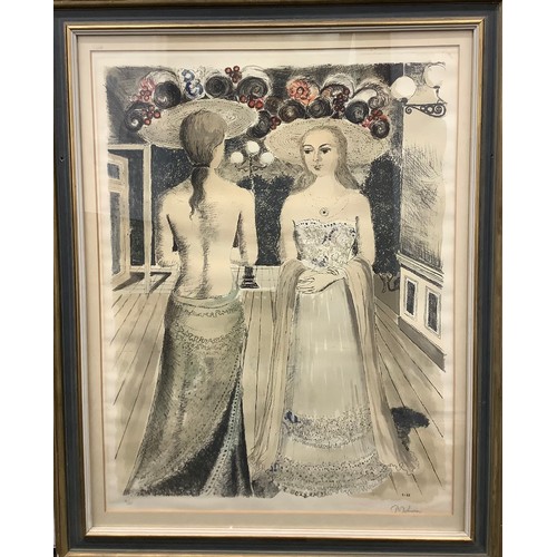 2281 - Paul Delvaux (1897 - 1994), Les Rivales,  
lithograph, 21/75, signed in pencil, 69cm x 54cm