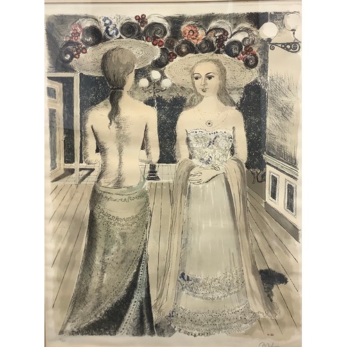 2281 - Paul Delvaux (1897 - 1994), Les Rivales,  
lithograph, 21/75, signed in pencil, 69cm x 54cm