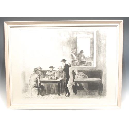 2183 - John Copley (1875 - 1950), The Tap Room,  lithograph, signed in pencil, 46cm x 55cm