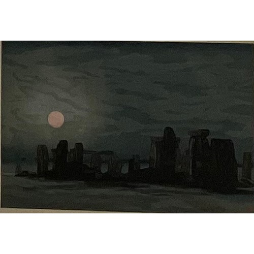 2365 - Yoshijiro Urushibara (1889 - 1953), Stonehenge,   
colour woodcut, no.22, signed in pencil, 26.5cm x... 