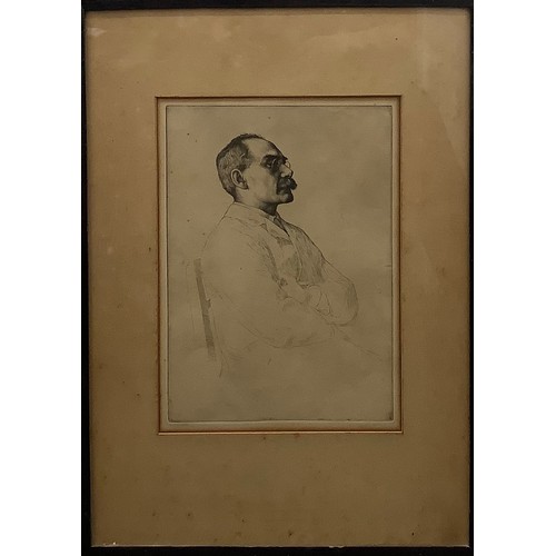 2350 - William Strang  (Scottish 1851 - 1921), Rudyard Kipling, etching, 37cm x 27cm