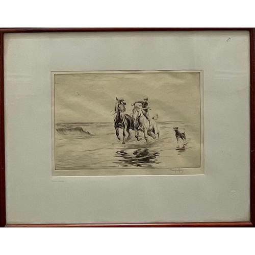 2116 - George Soper (1870 - 1942), Morning Exercise, etching, signed in pencil, 22cm x 31.5cm