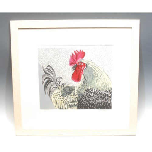 2142 - Helen Burpee Née Hill (English School, contemporary) 
My Hen's Husband 
signed, dated 2011, linocut,... 