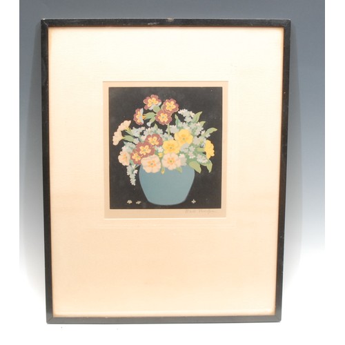 2207 - John Hall Thorpe (1874-1947) 
Polyanthus 
signed, colour woodcut, 19cm x 17cm