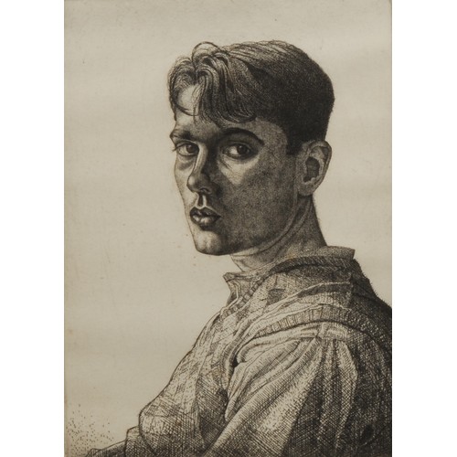 2041 - Edgar Holloway (1914-2008) 
Self Portrait No 6, 1932 
signed, etching, 24cm x 18cm