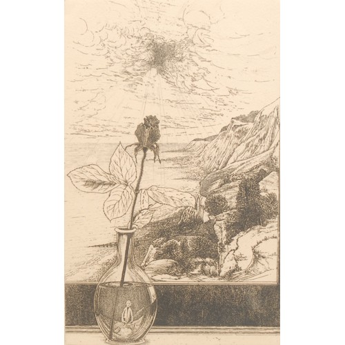 2211 - John O'Connor (1830-1889) 
Cliff Top Rose 
signed, dated 1873, 7/25, etching, 33cm x 20cm