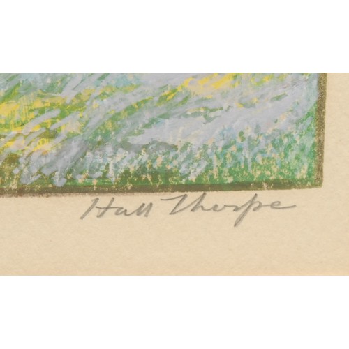 2206 - John Hall Thorpe (1874-1947) 
Pine Trees 
signed, colour woodcut, 19cm x 17cm