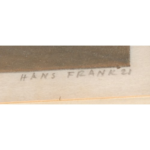 2136 - Hans Frank (1884-1948) 
Eggengespann (Harrow Team)
signed, dated 1921, colour woodcut, 15cm x 19cm