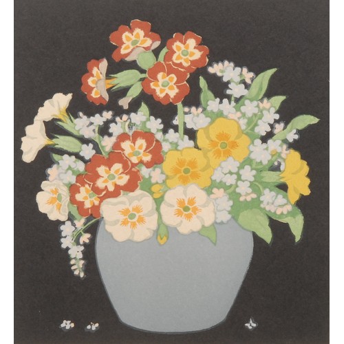 2197 - John Hall Thorpe (1874 - 1947) 
Forget Me Nots 
signed, colour woodcut, 18cm x 16cm