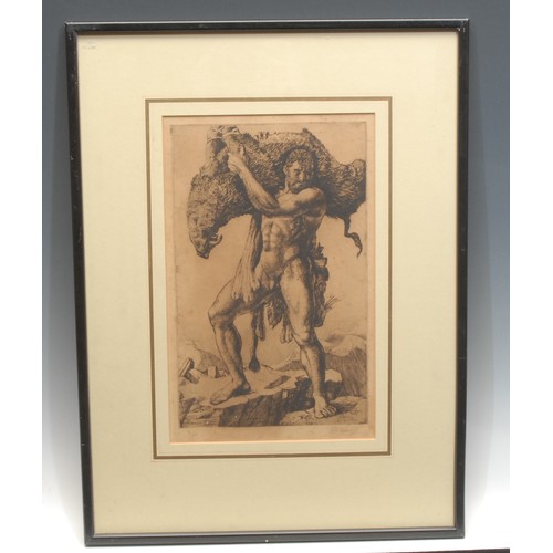 2030 - Charles Frederick Tunnicliffe (1901 - 1979), Hercules, Slain Wild Boar, etching, signed in pencil, n... 