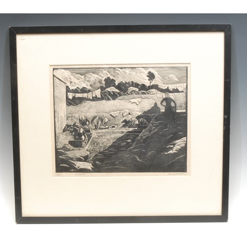 2155 - Iain MacNab (1890 - 1967), La Lessive, etching, signed in pencil, titled and numbered 10/30, 22cm x ... 