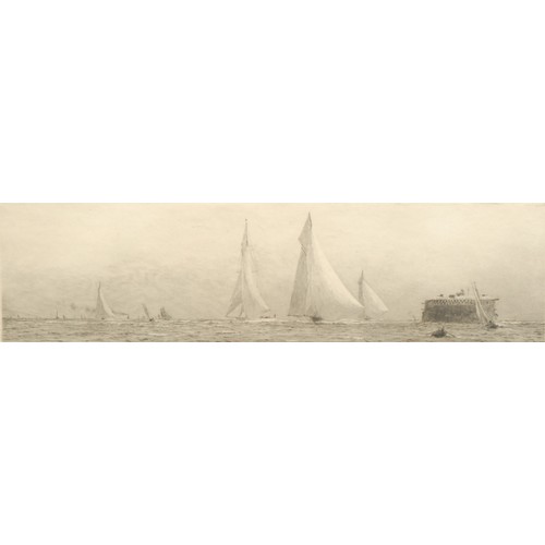 2347 - William Lionel Wyllie RA (1851-1931) 
Fishing Fleet 
signed, etching, 10.5cm x 35cm