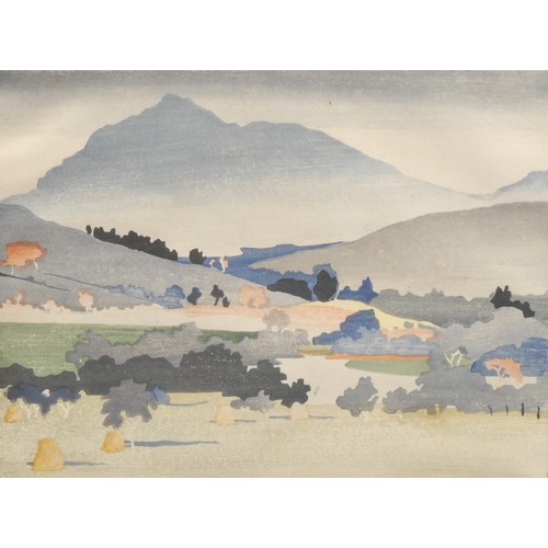 2358 - Winifred McKenzie (1905-2001) 
Ben Lui 
signed, 8/20, colour woodcut, 19.5cm x 24.5cm