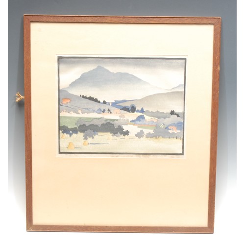 2358 - Winifred McKenzie (1905-2001) 
Ben Lui 
signed, 8/20, colour woodcut, 19.5cm x 24.5cm