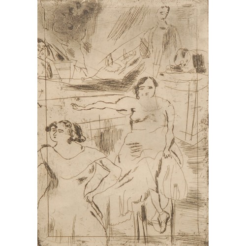 2223 - Jules Pascin (1885 - 1930), after, Female Figures,    
etching, 19cm x 14cm