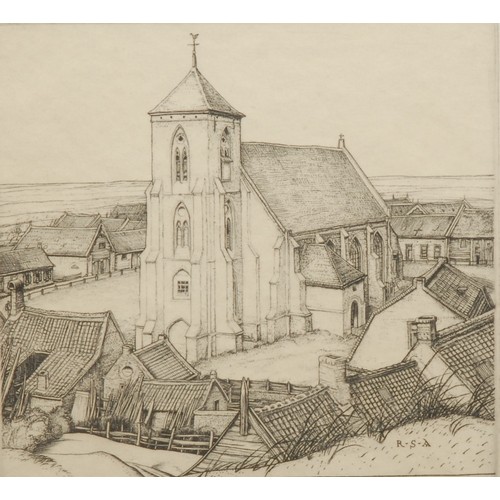 2302 - Robert Sargent Austin (1895 - 1973), Zoutelande,  
etching, signed in pencil, numbered 67/75, 15cm x... 