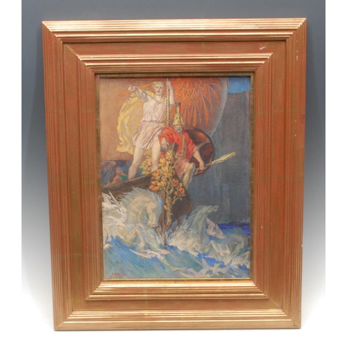 2187 - John Edgar Platt (1886-1967) 
Manannán mac Lir 
signed, gouache, 29cm x 21cm