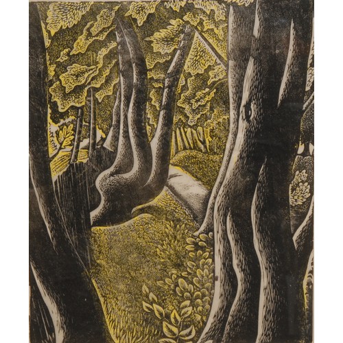 2129 - Guy Seymour Warre Malet (1900-1973) 
Sussex Lane 
signed, numbered 2/10, colour woodcut, 25cm x 20cm