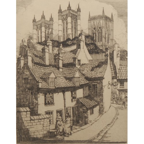 2138 - Harold Coop (English School, fl. 1920s) 
Lincoln Cathedral 
signed, etching, 29cm x 20.5cm