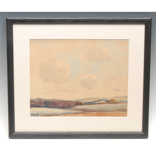 2115 - George Bissill (1896-1973) 
Rural Landscape 
signed, watercolour, 17cm x 21.5cm