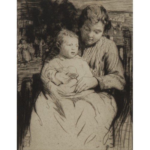 2346 - William Lee Hankey RE (1869-1952) 
Mother and Child 
signed, etching, 21.5cm x 16cm