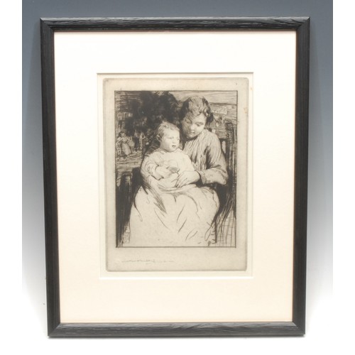 2346 - William Lee Hankey RE (1869-1952) 
Mother and Child 
signed, etching, 21.5cm x 16cm