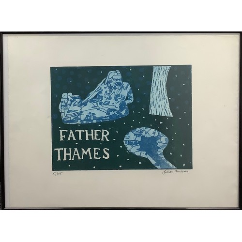 2224 - Julian Trevelyan (1910 - 1988), Father Thames,  
etching, 57/75, signed in pencil, 58cm x 76cm