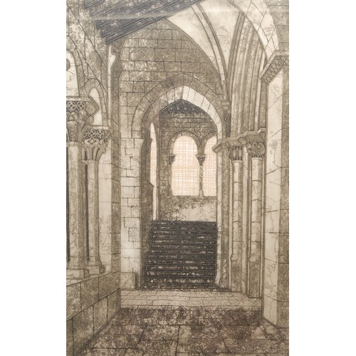 2342 - Valerie Thornton (1931-1991) 
Romanesque Church, Segovia 
signed, titled, dated 1979, etching, 79cm ... 