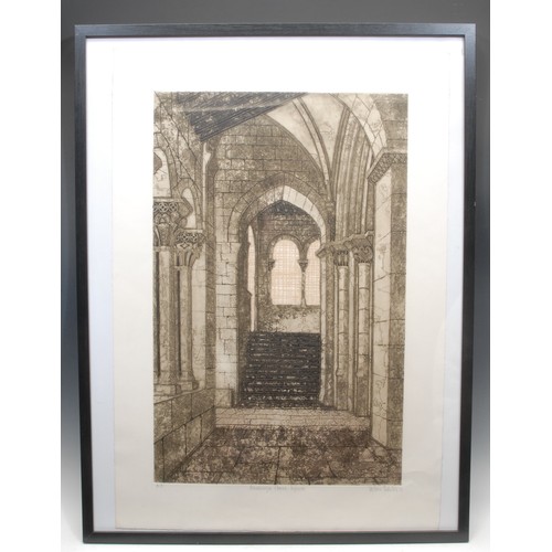 2342 - Valerie Thornton (1931-1991) 
Romanesque Church, Segovia 
signed, titled, dated 1979, etching, 79cm ... 